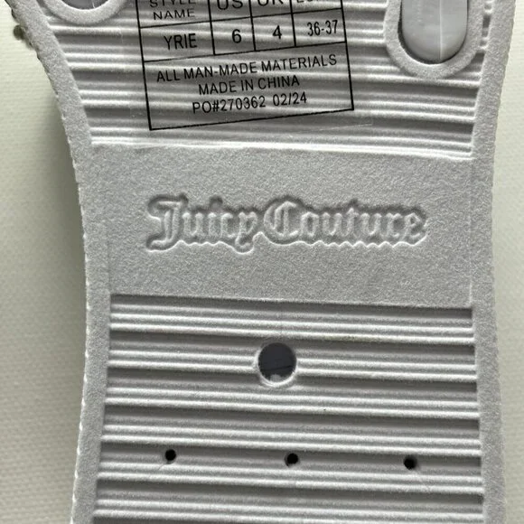 Juicy Couture Women's Yrie White Rhinestone Slides - Picture 10 of 13